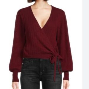 Crush off white wrap sweater